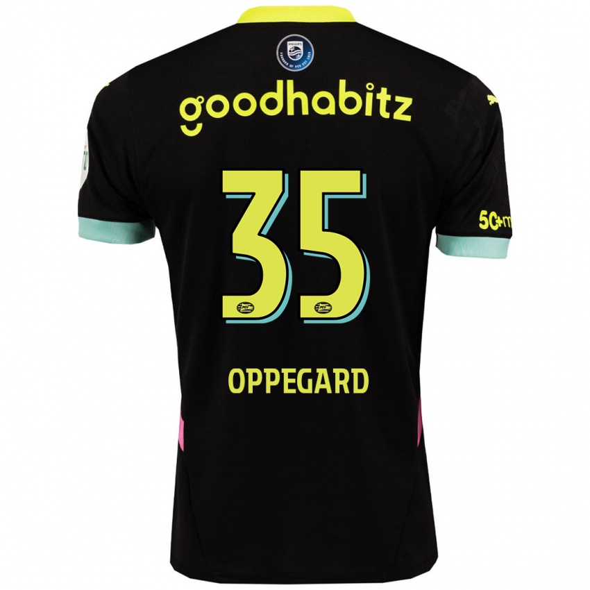 Kinder Fredrik Oppegard #35 Schwarz Gelb Auswärtstrikot Trikot 2024/25 T-Shirt Schweiz