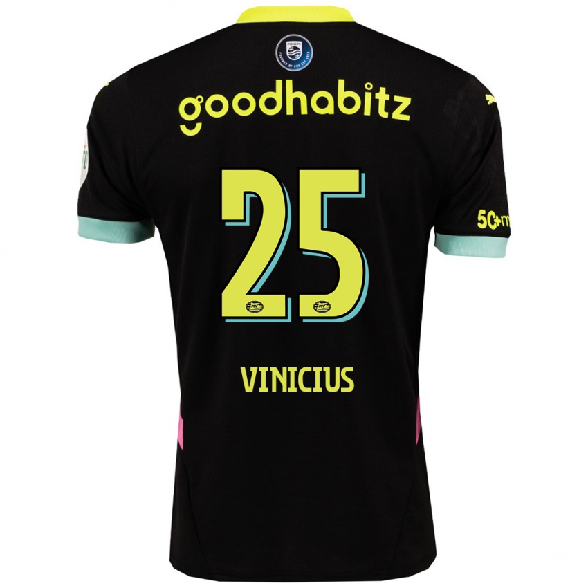 Kinder Carlos Vinicius #25 Schwarz Gelb Auswärtstrikot Trikot 2024/25 T-Shirt Schweiz