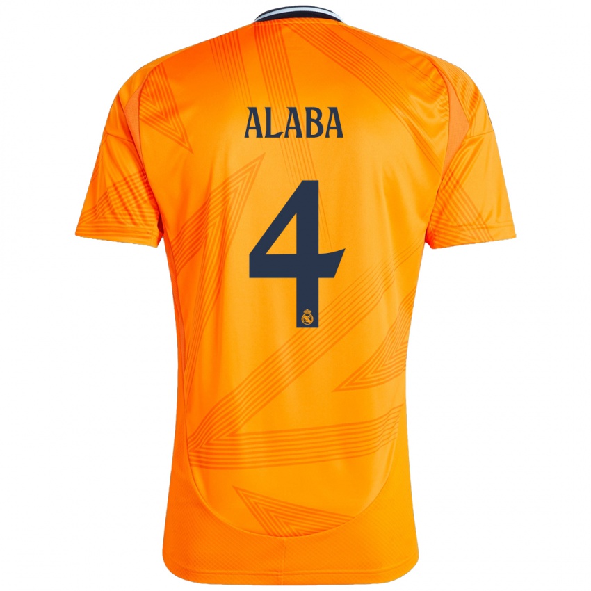 Kinder David Alaba #4 Orange Auswärtstrikot Trikot 2024/25 T-Shirt Schweiz