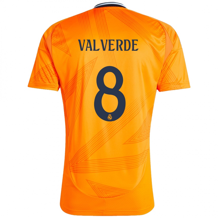 Kinder Federico Valverde #8 Orange Auswärtstrikot Trikot 2024/25 T-Shirt Schweiz