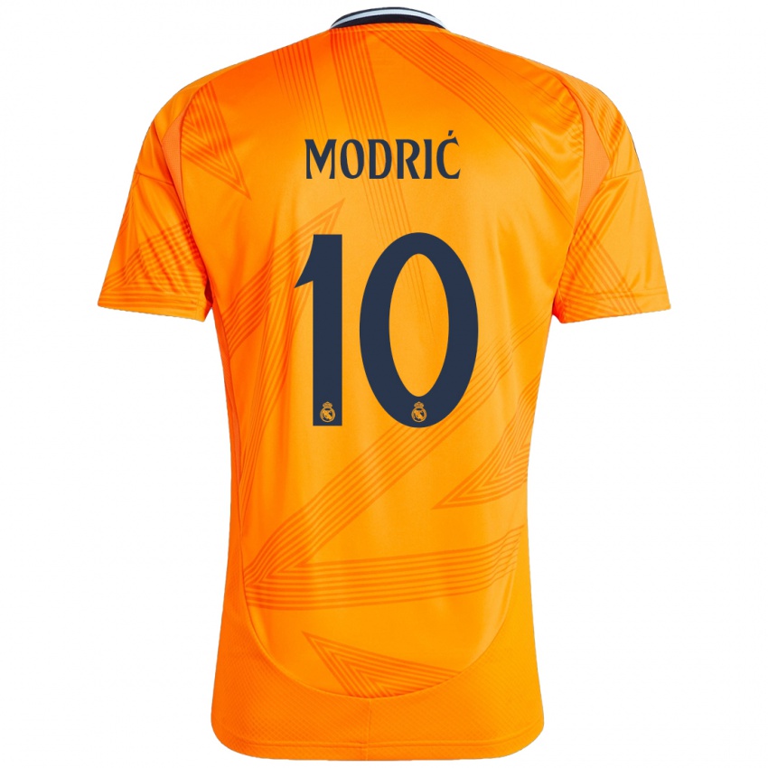 Kinder Luka Modric #10 Orange Auswärtstrikot Trikot 2024/25 T-Shirt Schweiz