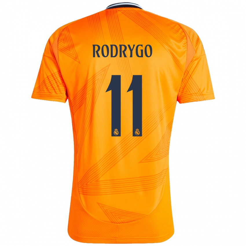 Kinder Rodrygo #11 Orange Auswärtstrikot Trikot 2024/25 T-Shirt Schweiz