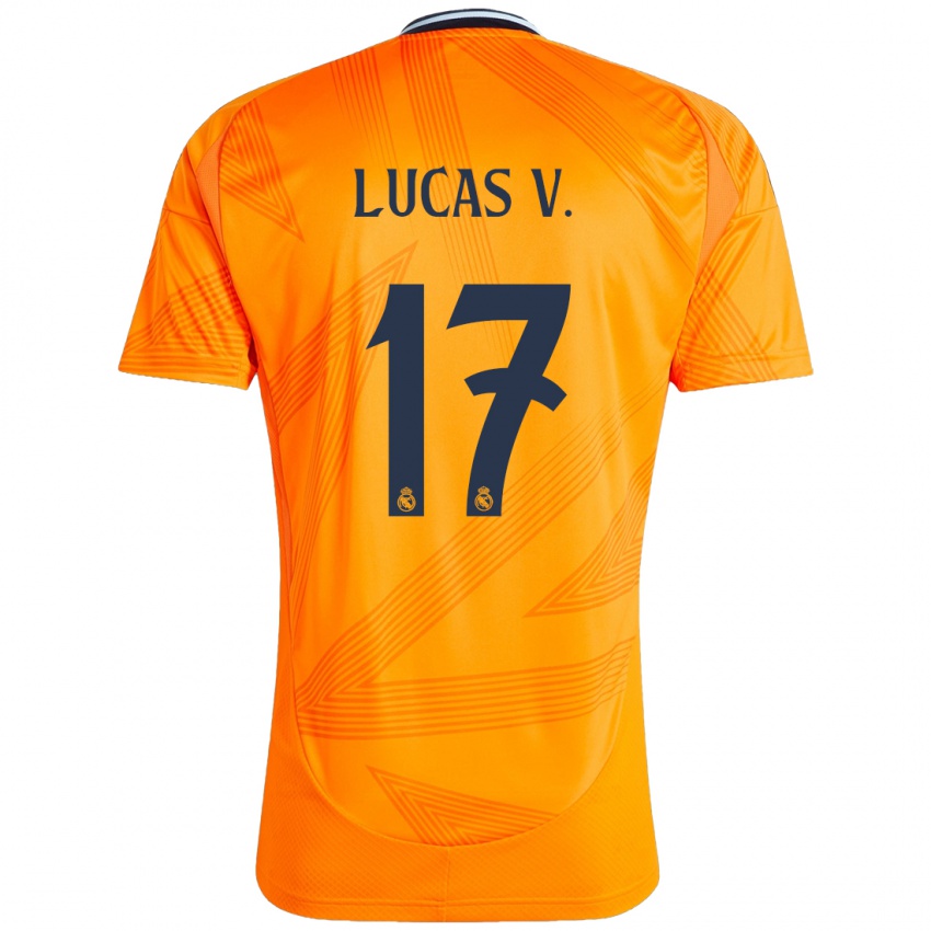 Kinder Lucas Vazquez #17 Orange Auswärtstrikot Trikot 2024/25 T-Shirt Schweiz