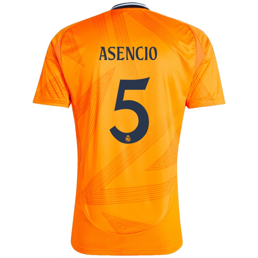 Kinder Raul Asencio #5 Orange Auswärtstrikot Trikot 2024/25 T-Shirt Schweiz