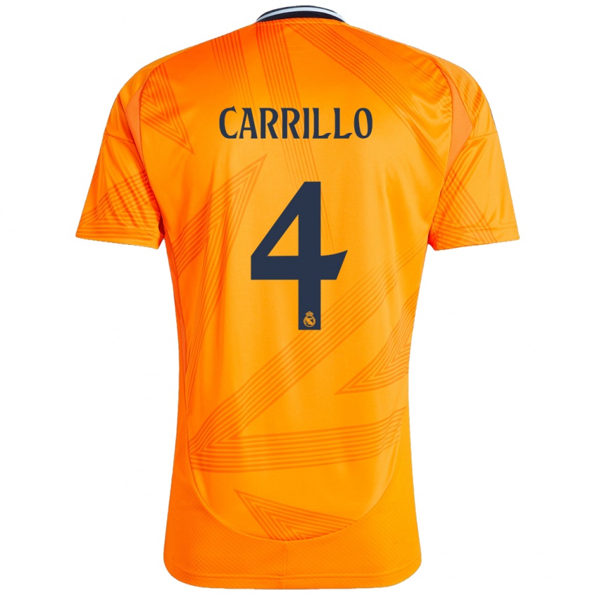 Kinder Alvaro Carrillo #4 Orange Auswärtstrikot Trikot 2024/25 T-Shirt Schweiz