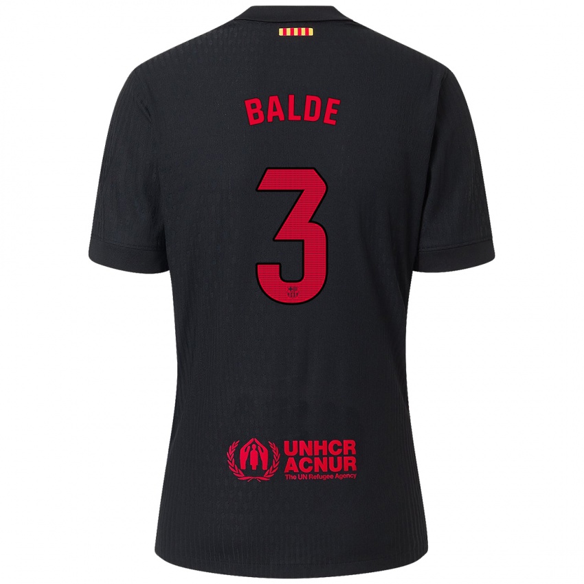 Enfant Maillot Alejandro Balde #3 Noir Rouge Tenues Extérieur 2024/25 T-Shirt Suisse