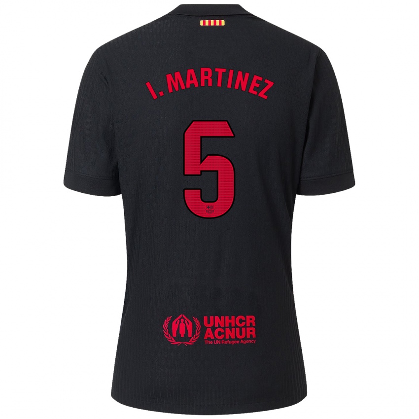 Kinder Iñigo Martínez #5 Schwarz Rot Auswärtstrikot Trikot 2024/25 T-Shirt Schweiz