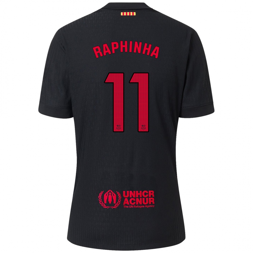 Kinder Raphinha #11 Schwarz Rot Auswärtstrikot Trikot 2024/25 T-Shirt Schweiz