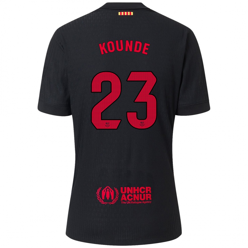 Kinder Jules Kounde #23 Schwarz Rot Auswärtstrikot Trikot 2024/25 T-Shirt Schweiz