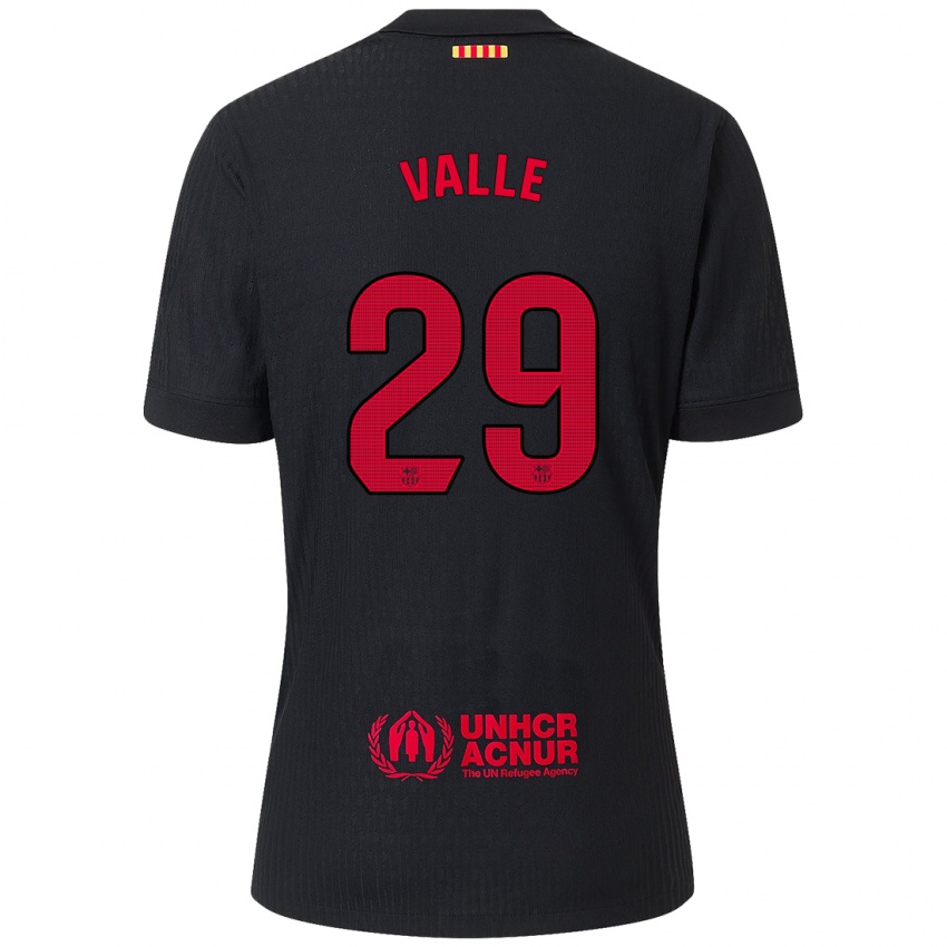 Enfant Maillot Álex Valle #29 Noir Rouge Tenues Extérieur 2024/25 T-Shirt Suisse