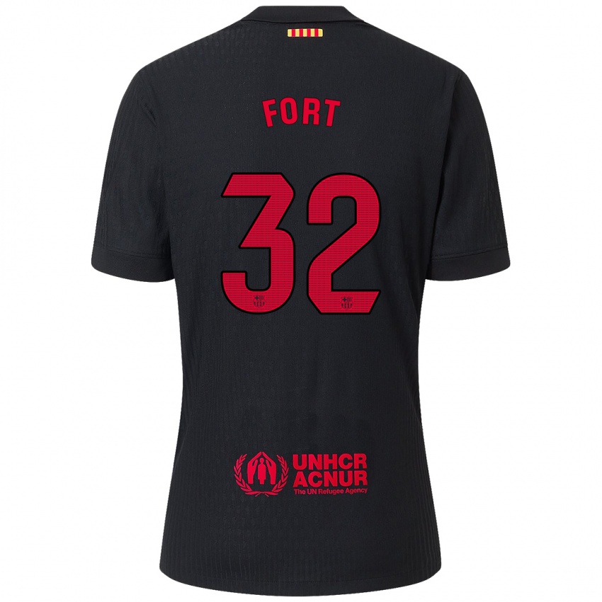 Enfant Maillot Héctor Fort #32 Noir Rouge Tenues Extérieur 2024/25 T-Shirt Suisse