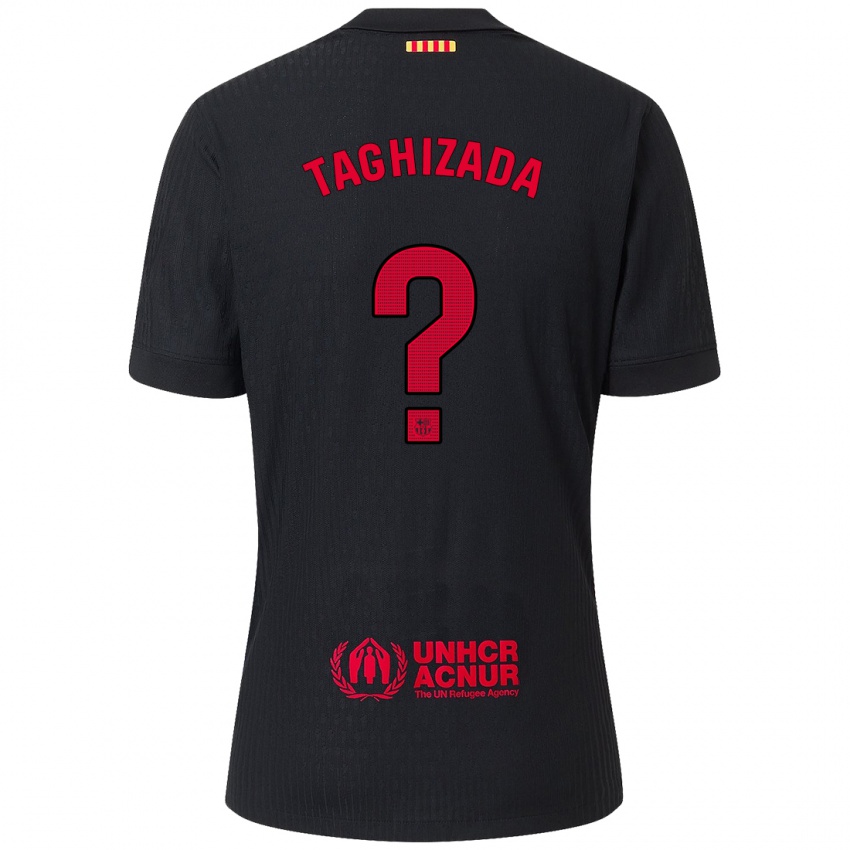 Enfant Maillot Eldar Taghizada #0 Noir Rouge Tenues Extérieur 2024/25 T-Shirt Suisse