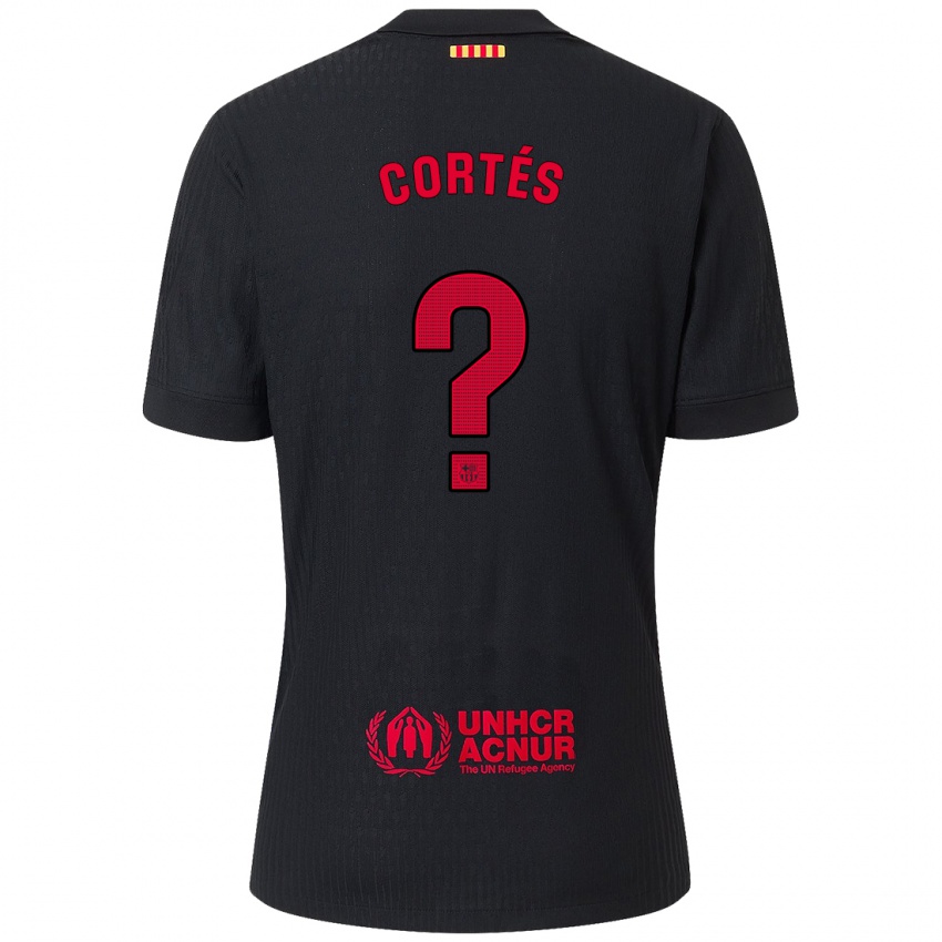 Kinder Álvaro Cortés #0 Schwarz Rot Auswärtstrikot Trikot 2024/25 T-Shirt Schweiz