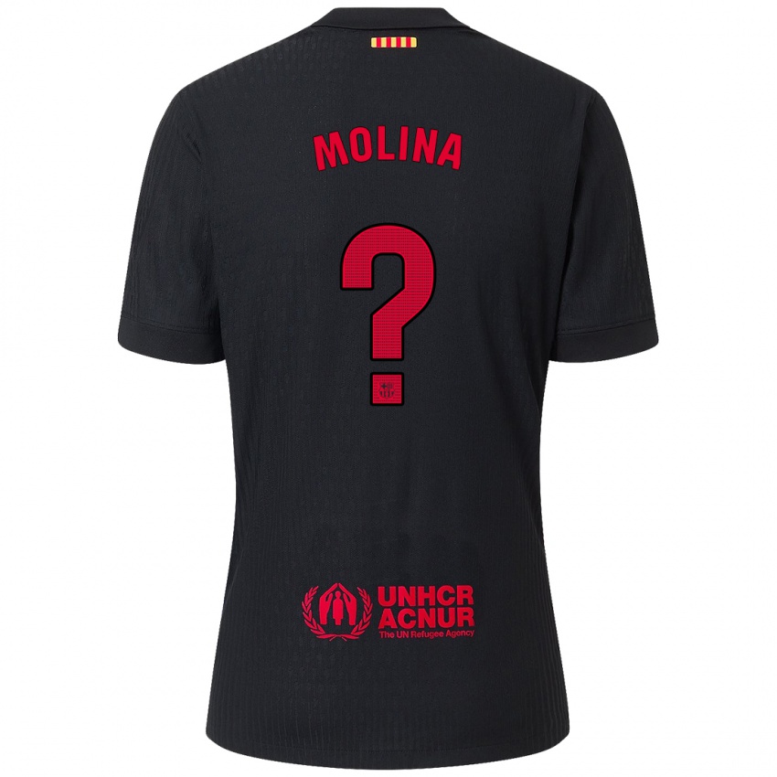 Enfant Maillot Jan Molina #0 Noir Rouge Tenues Extérieur 2024/25 T-Shirt Suisse