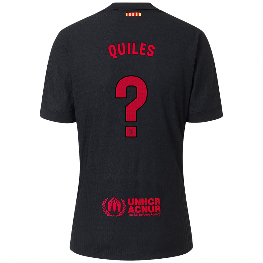 Enfant Maillot Jan Quiles #0 Noir Rouge Tenues Extérieur 2024/25 T-Shirt Suisse