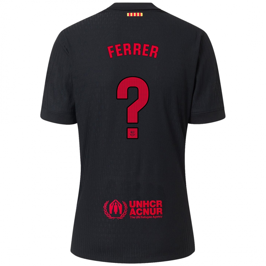 Enfant Maillot Dani Ferrer #0 Noir Rouge Tenues Extérieur 2024/25 T-Shirt Suisse