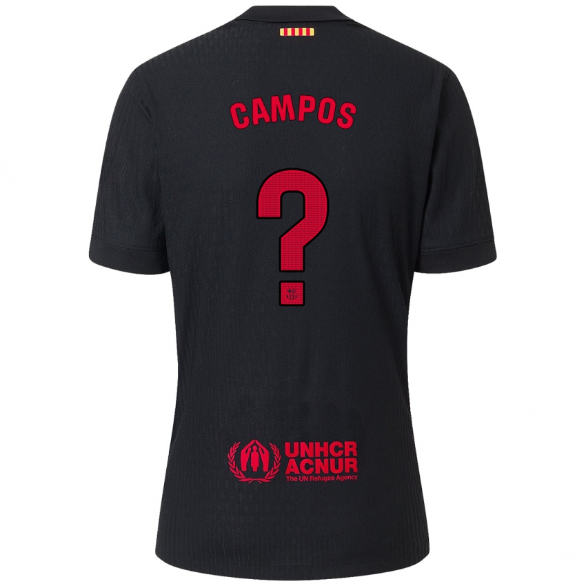 Enfant Maillot Alex Campos #0 Noir Rouge Tenues Extérieur 2024/25 T-Shirt Suisse