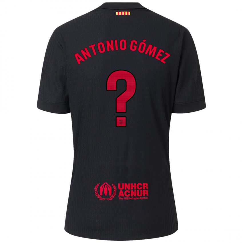 Enfant Maillot Antonio Gómez #0 Noir Rouge Tenues Extérieur 2024/25 T-Shirt Suisse