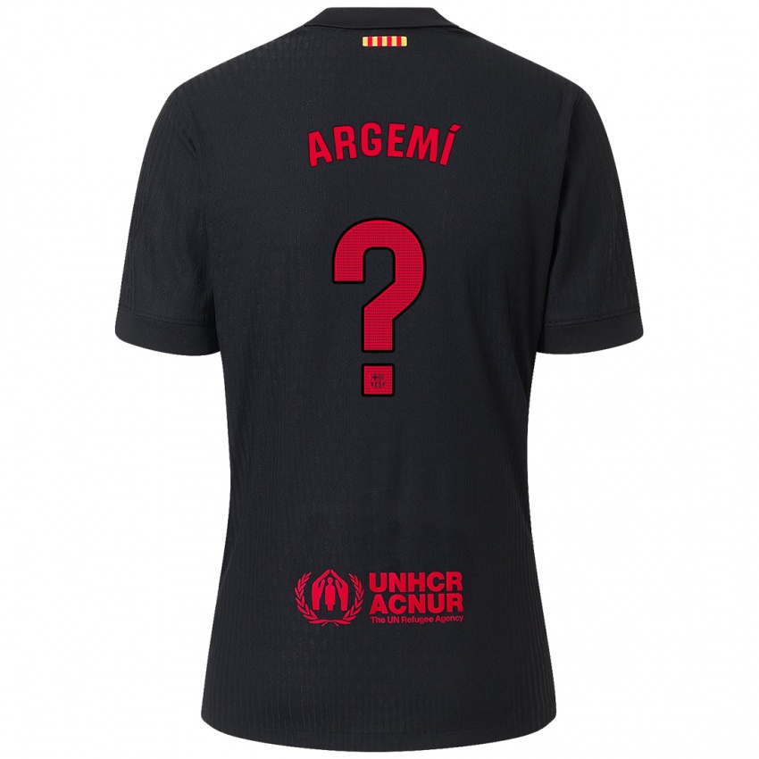 Enfant Maillot Adam Argemí #0 Noir Rouge Tenues Extérieur 2024/25 T-Shirt Suisse