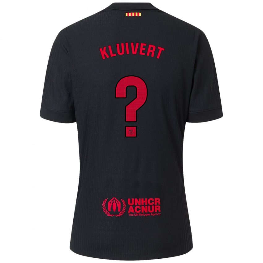 Enfant Maillot Shane Kluivert #0 Noir Rouge Tenues Extérieur 2024/25 T-Shirt Suisse