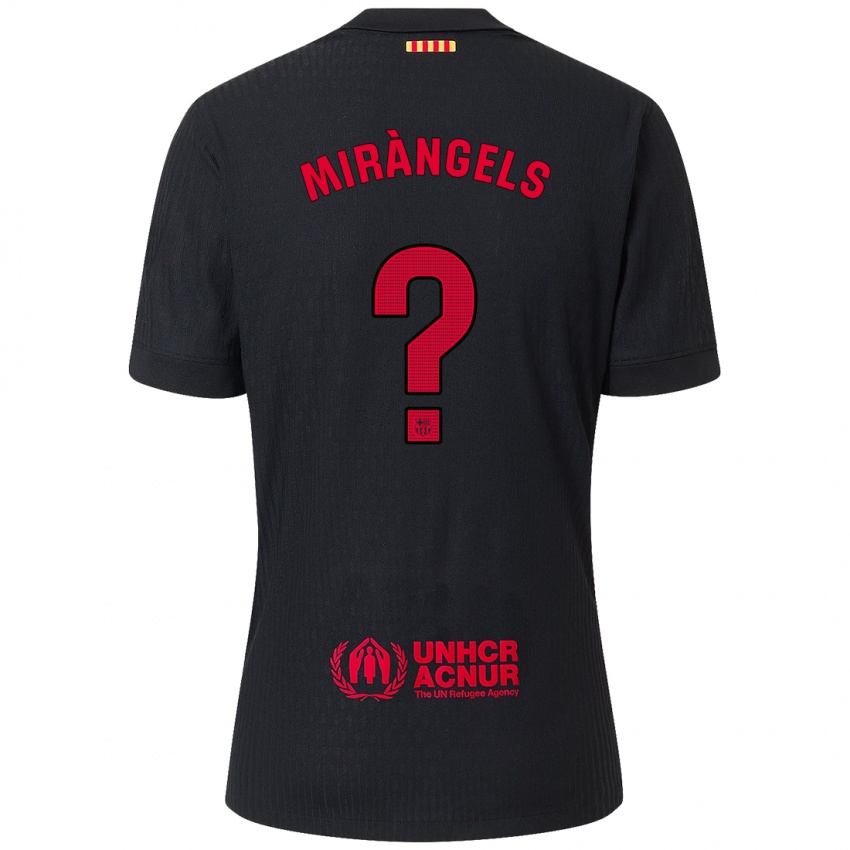 Enfant Maillot Xavi Miràngels #0 Noir Rouge Tenues Extérieur 2024/25 T-Shirt Suisse