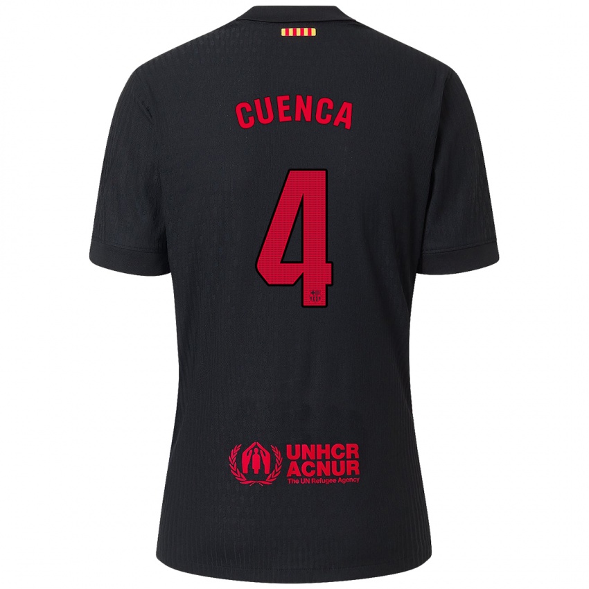 Kinder Andrés Cuenca #4 Schwarz Rot Auswärtstrikot Trikot 2024/25 T-Shirt Schweiz