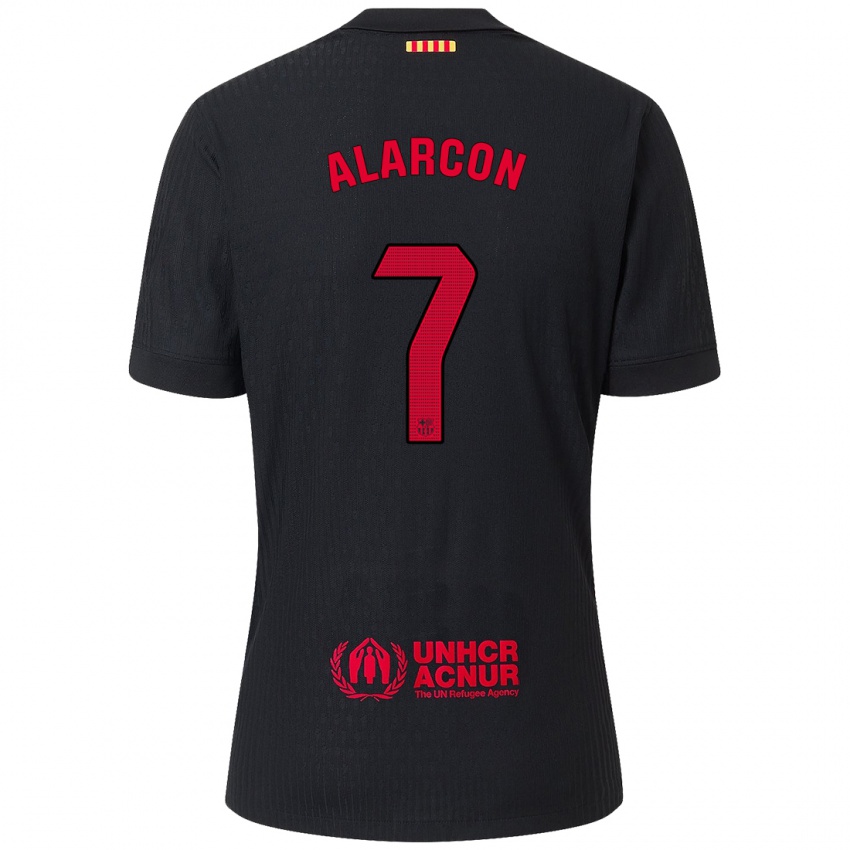 Enfant Maillot Angel Alarcon #7 Noir Rouge Tenues Extérieur 2024/25 T-Shirt Suisse