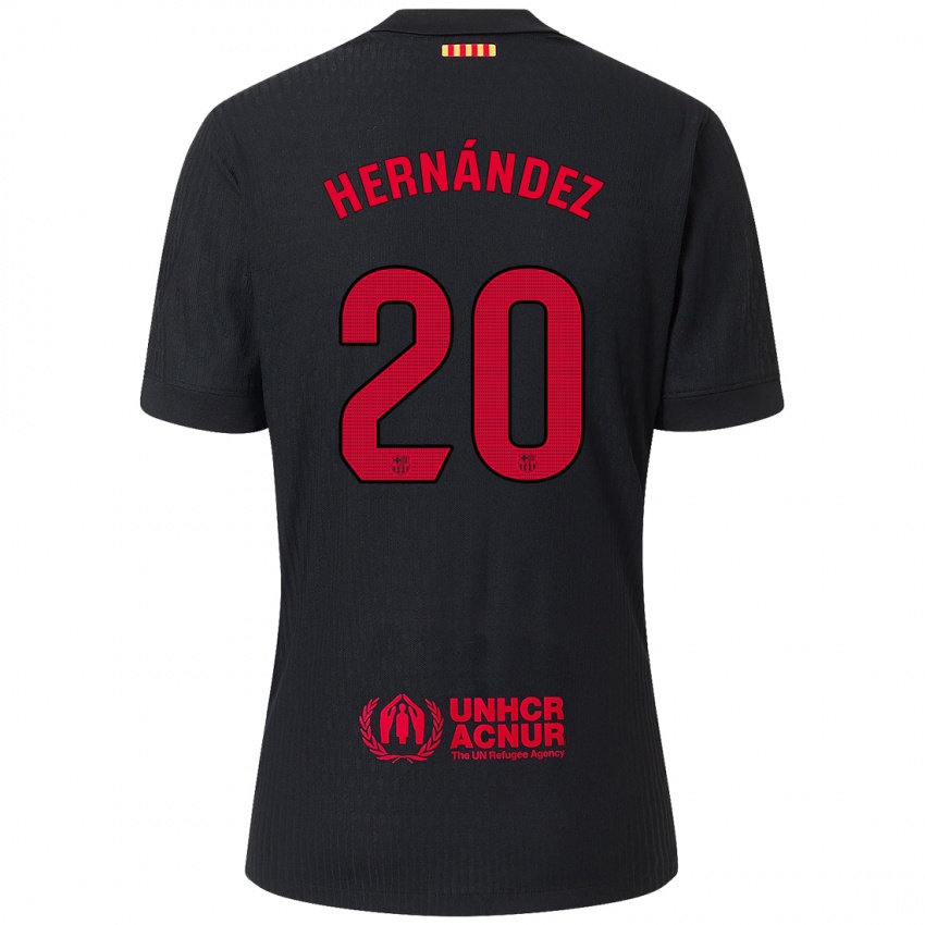 Enfant Maillot Unai Hernández #20 Noir Rouge Tenues Extérieur 2024/25 T-Shirt Suisse