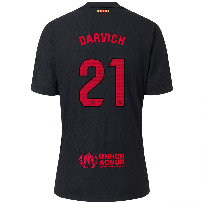 Kinder Noah Darvich #21 Schwarz Rot Auswärtstrikot Trikot 2024/25 T-Shirt Schweiz