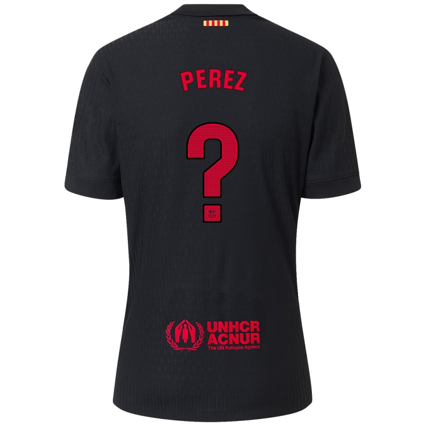 Enfant Maillot María Pérez #0 Noir Rouge Tenues Extérieur 2024/25 T-Shirt Suisse