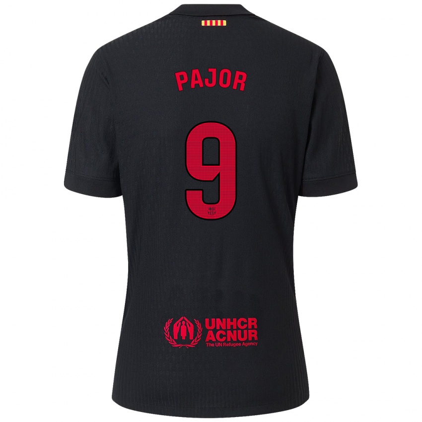 Kinder Ewa Pajor #9 Schwarz Rot Auswärtstrikot Trikot 2024/25 T-Shirt Schweiz