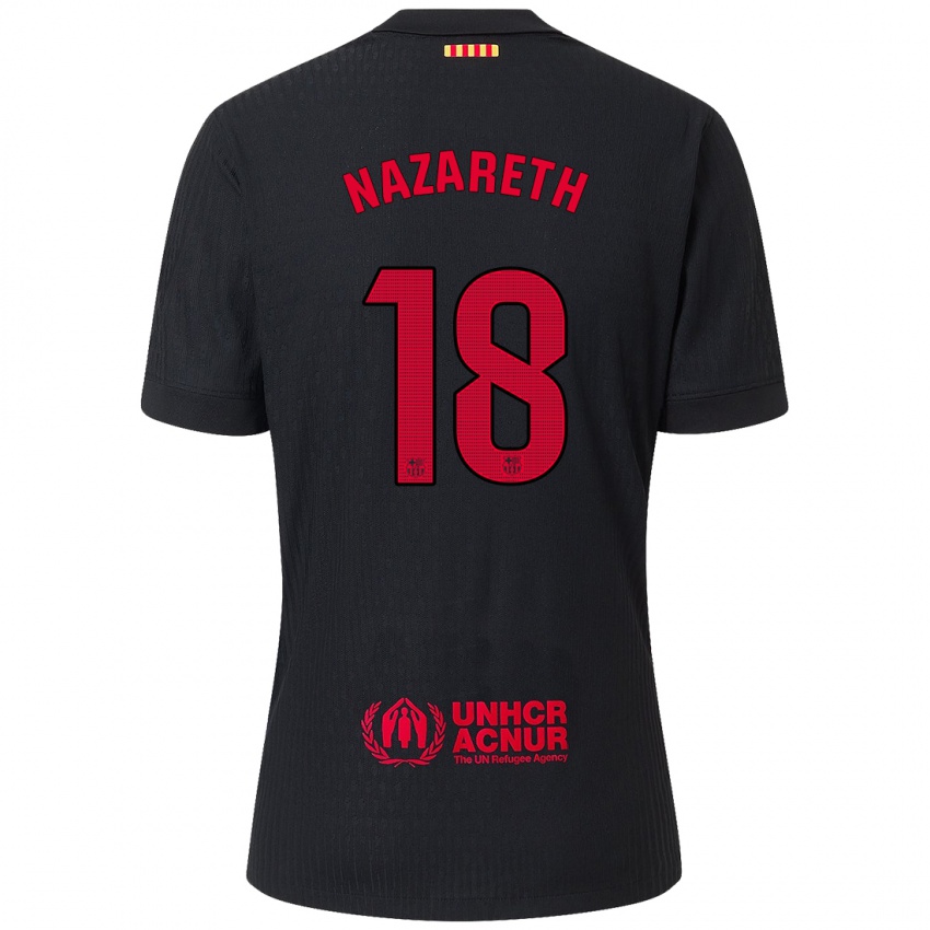 Enfant Maillot Kika Nazareth #18 Noir Rouge Tenues Extérieur 2024/25 T-Shirt Suisse