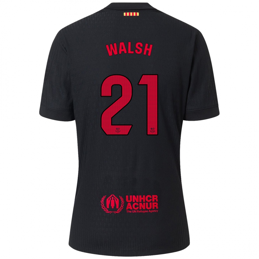 Enfant Maillot Keira Walsh #21 Noir Rouge Tenues Extérieur 2024/25 T-Shirt Suisse