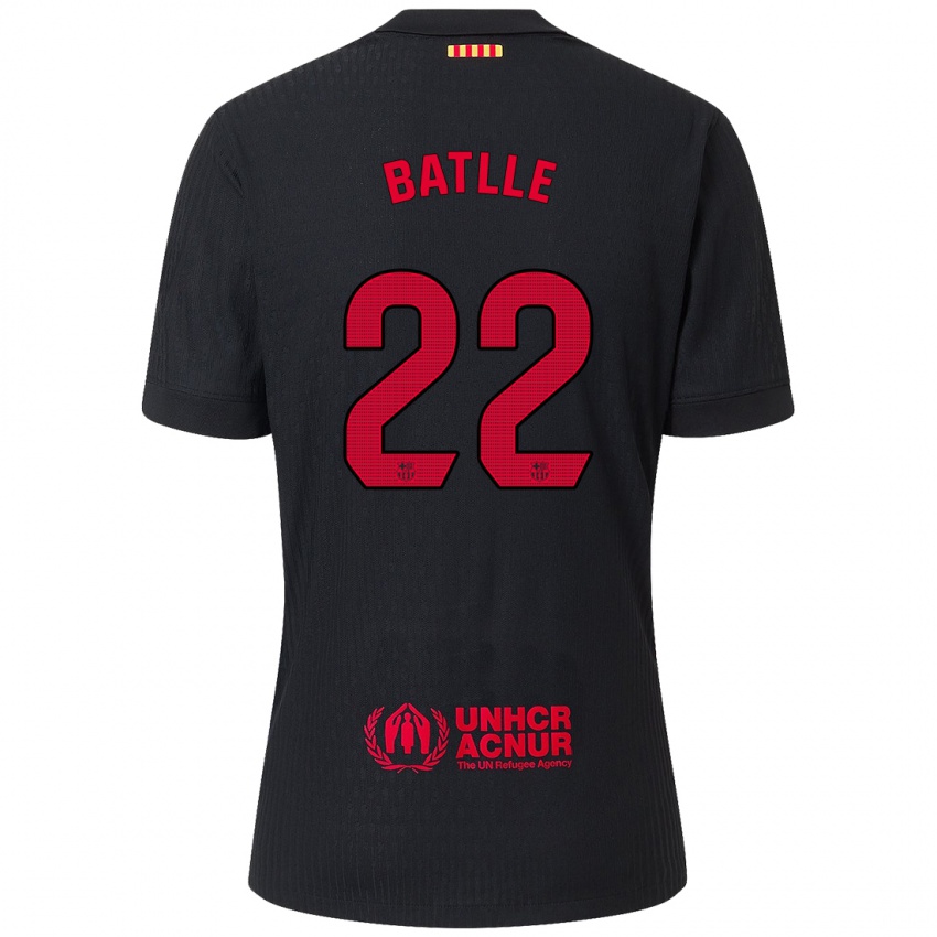 Enfant Maillot Ona Batlle #22 Noir Rouge Tenues Extérieur 2024/25 T-Shirt Suisse