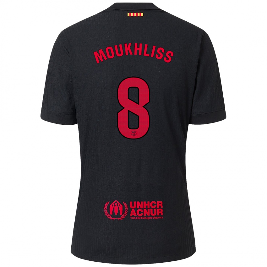 Kinder Moha Moukhliss #8 Schwarz Rot Auswärtstrikot Trikot 2024/25 T-Shirt Schweiz