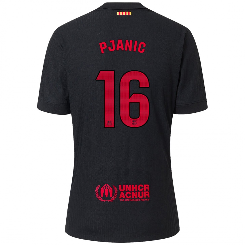 Enfant Maillot Miralem Pjanic #16 Noir Rouge Tenues Extérieur 2024/25 T-Shirt Suisse