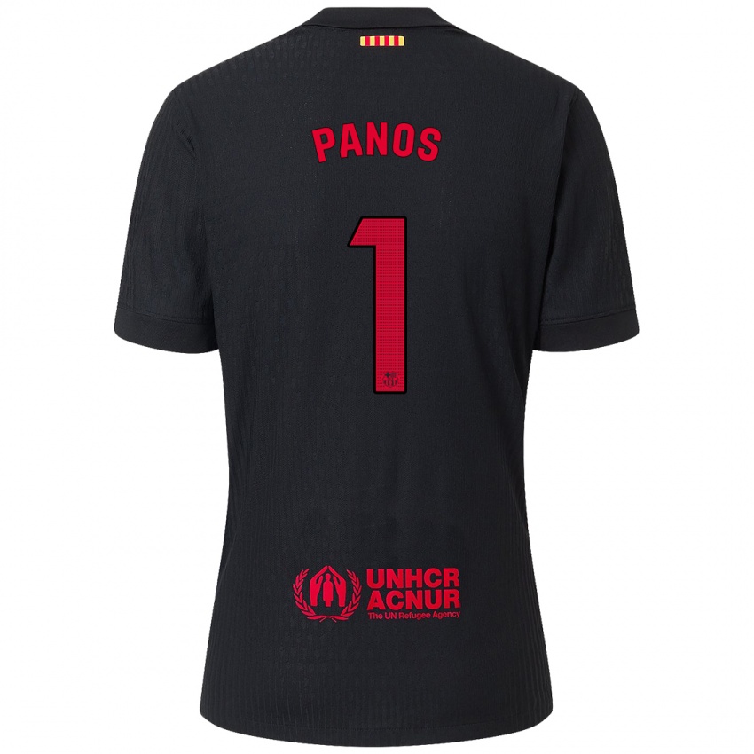 Enfant Maillot Sandra Panos #1 Noir Rouge Tenues Extérieur 2024/25 T-Shirt Suisse