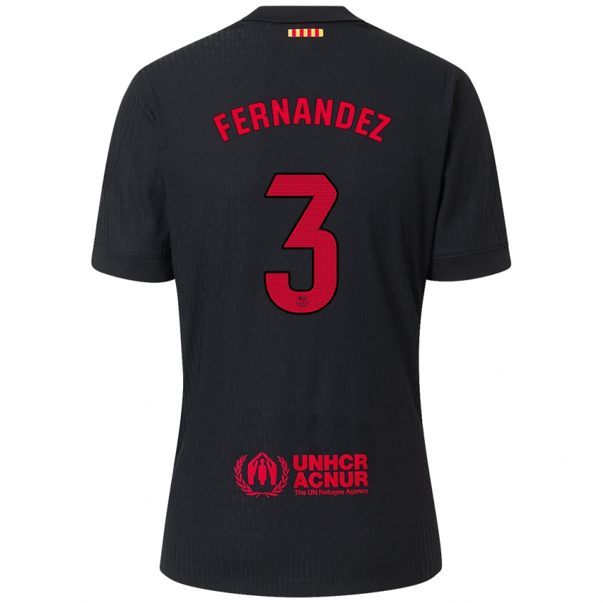 Enfant Maillot Jana Fernandez #3 Noir Rouge Tenues Extérieur 2024/25 T-Shirt Suisse