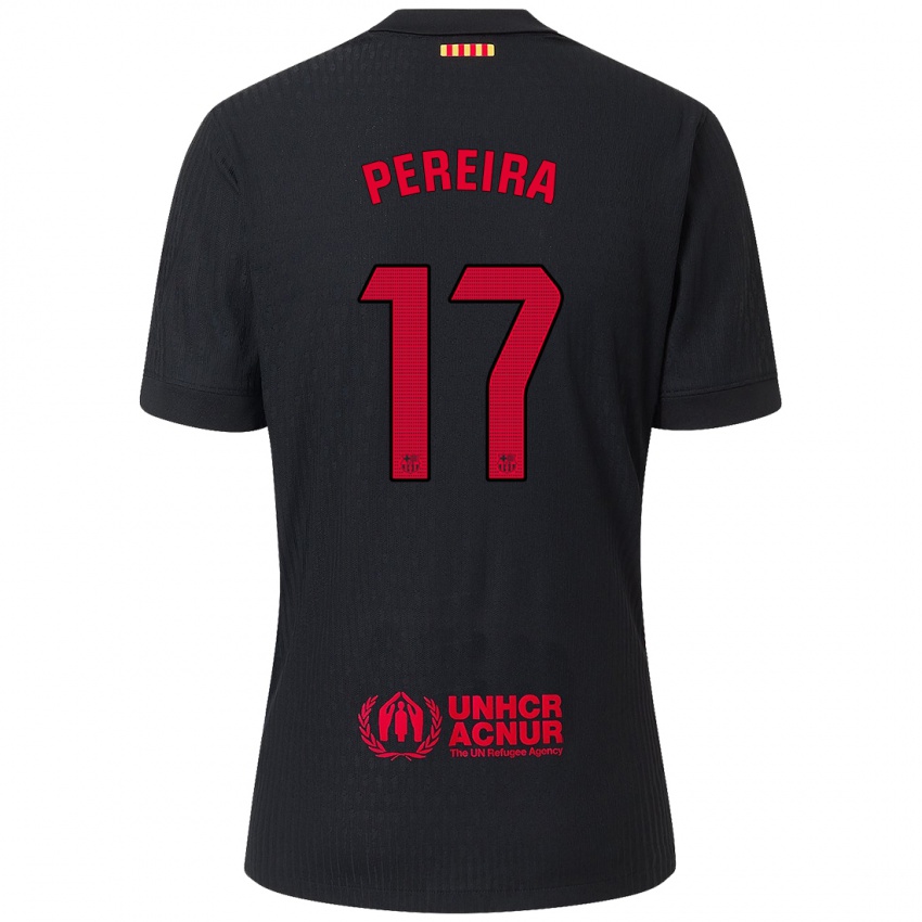 Enfant Maillot Andrea Pereira #17 Noir Rouge Tenues Extérieur 2024/25 T-Shirt Suisse