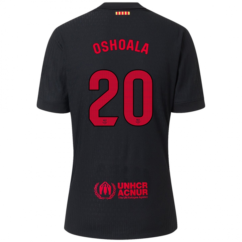 Enfant Maillot Asisat Oshoala #20 Noir Rouge Tenues Extérieur 2024/25 T-Shirt Suisse