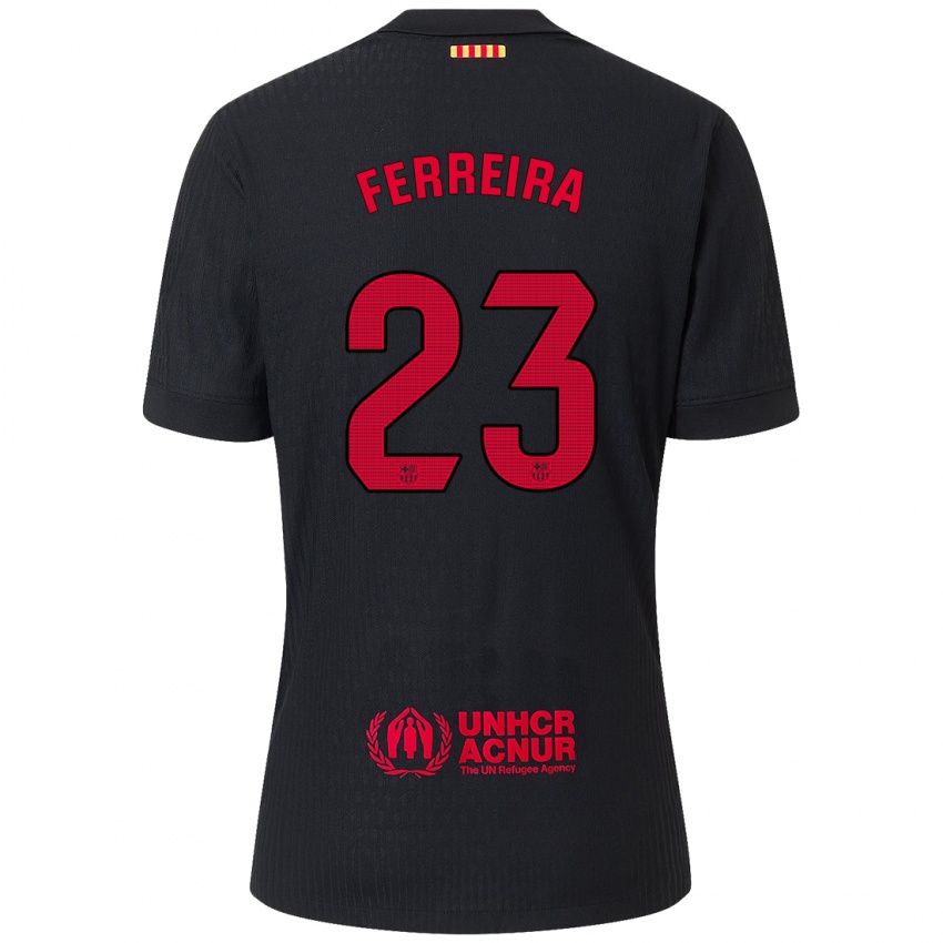 Kinder Geyse Ferreira #23 Schwarz Rot Auswärtstrikot Trikot 2024/25 T-Shirt Schweiz