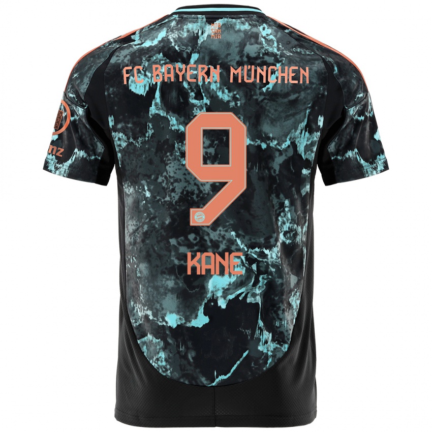 Kinder Harry Kane #9 Schwarz Auswärtstrikot Trikot 2024/25 T-Shirt Schweiz