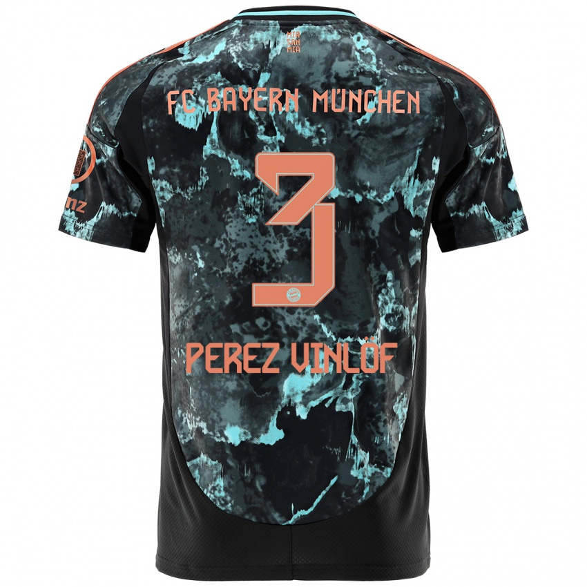 Kinder Matteo Perez Vinlöf #3 Schwarz Auswärtstrikot Trikot 2024/25 T-Shirt Schweiz