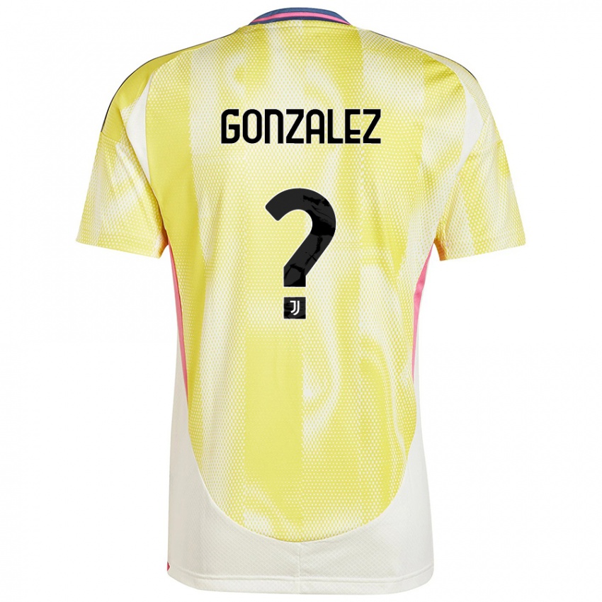 Kinder Facundo González #0 Solargelb Auswärtstrikot Trikot 2024/25 T-Shirt Schweiz