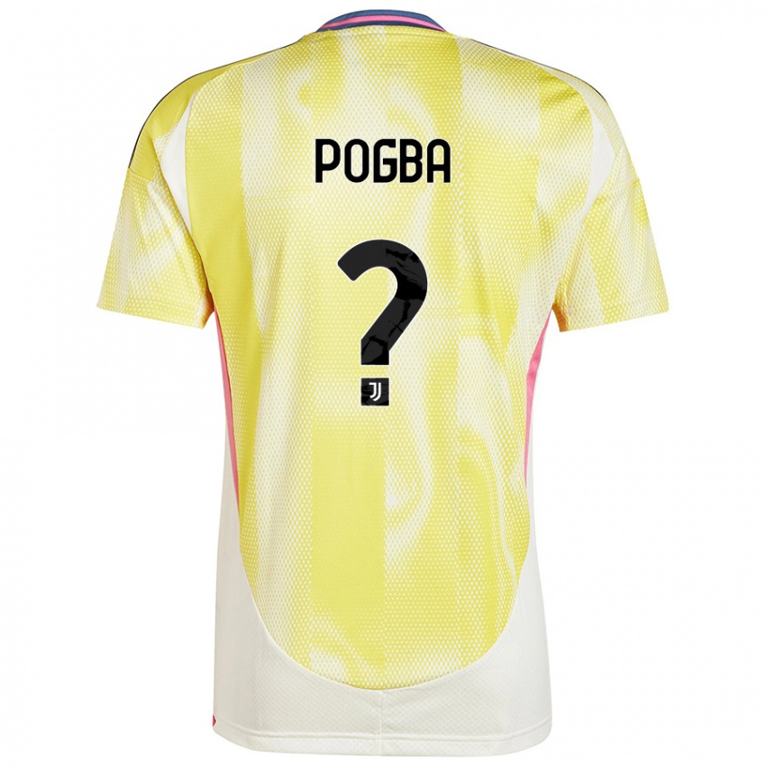 Kinder Paul Pogba #0 Solargelb Auswärtstrikot Trikot 2024/25 T-Shirt Schweiz