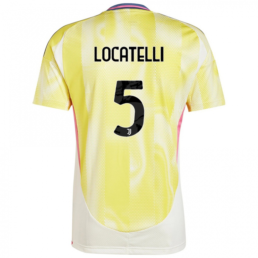 Kinder Manuel Locatelli #5 Solargelb Auswärtstrikot Trikot 2024/25 T-Shirt Schweiz