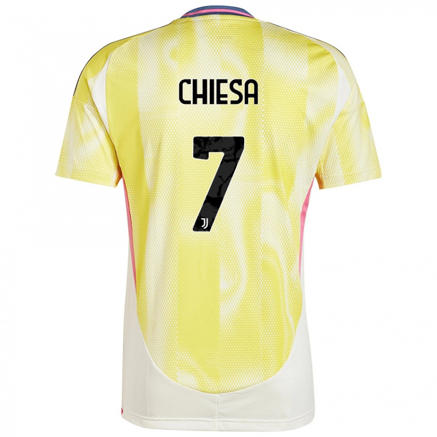 Kinder Federico Chiesa #7 Solargelb Auswärtstrikot Trikot 2024/25 T-Shirt Schweiz