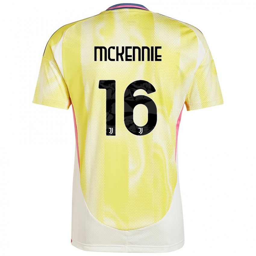 Kinder Weston Mckennie #16 Solargelb Auswärtstrikot Trikot 2024/25 T-Shirt Schweiz