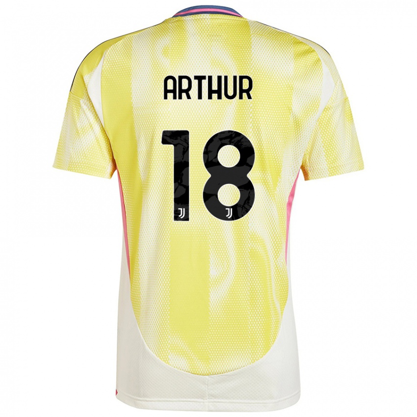 Kinder Arthur Melo #18 Solargelb Auswärtstrikot Trikot 2024/25 T-Shirt Schweiz