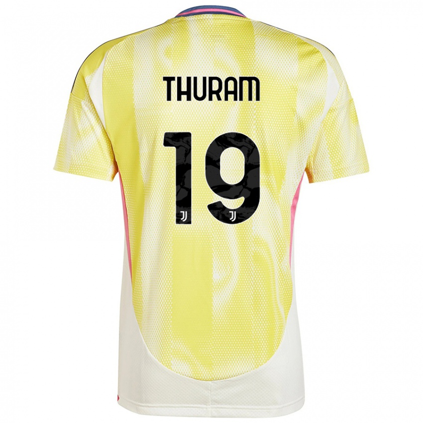 Kinder Khéphren Thuram #19 Solargelb Auswärtstrikot Trikot 2024/25 T-Shirt Schweiz